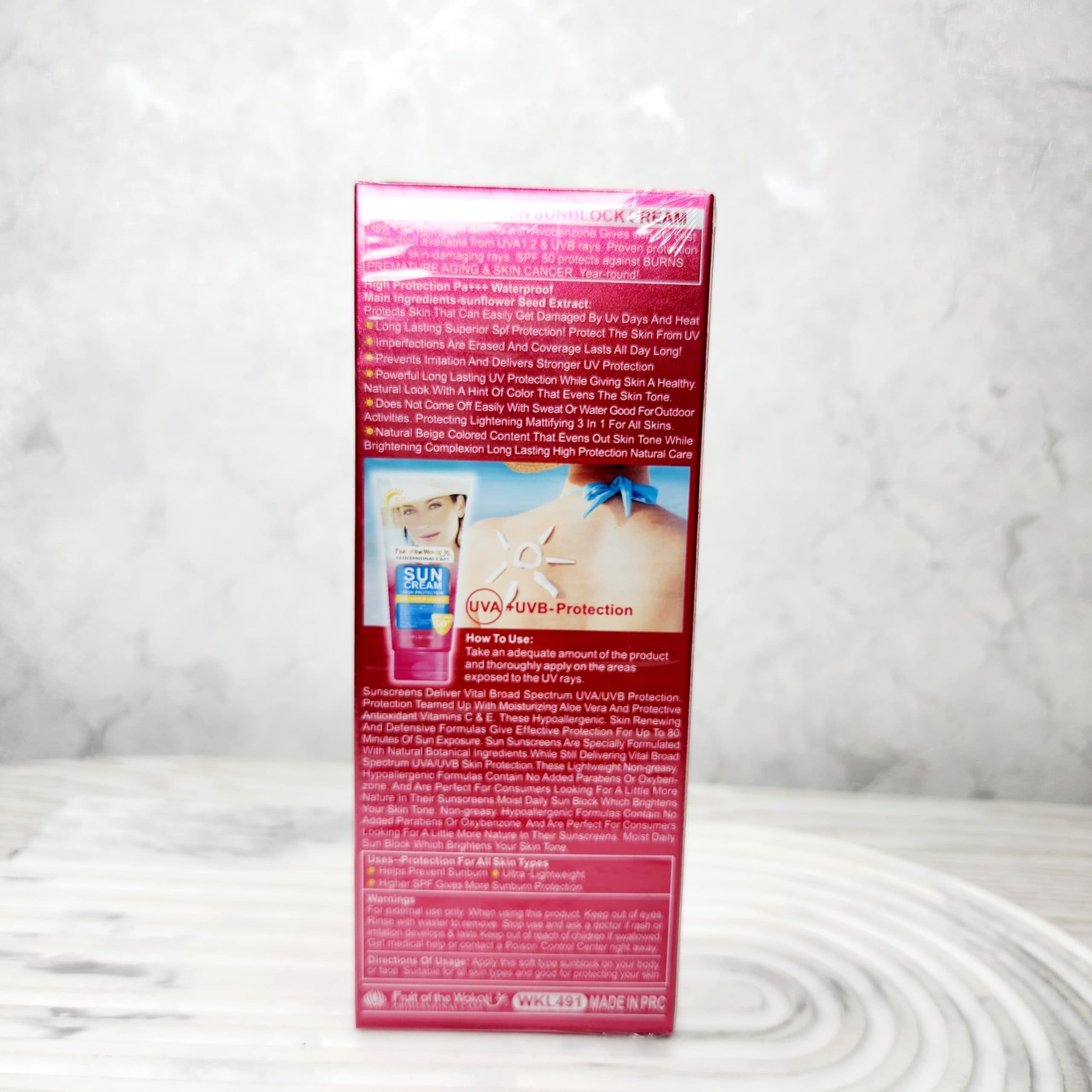 کرم ضد آفتاب SPF50 وکالی Wokali (بی رنگ) — تصویر ۳