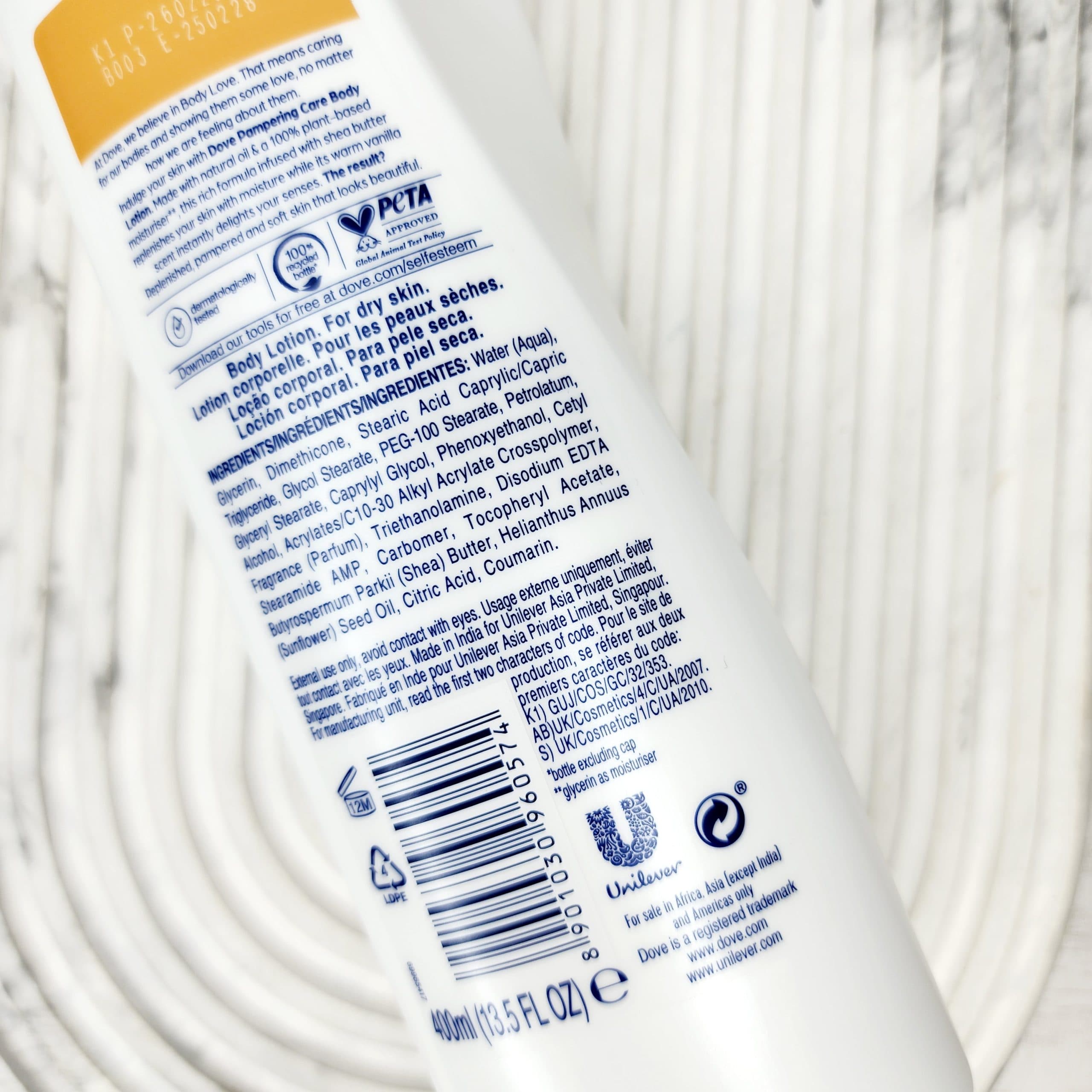 لوسیون بدن Body Love داو Dove رایحه شیباتر و وانیل مدل Pampering Care حجم 400ml — تصویر ۸