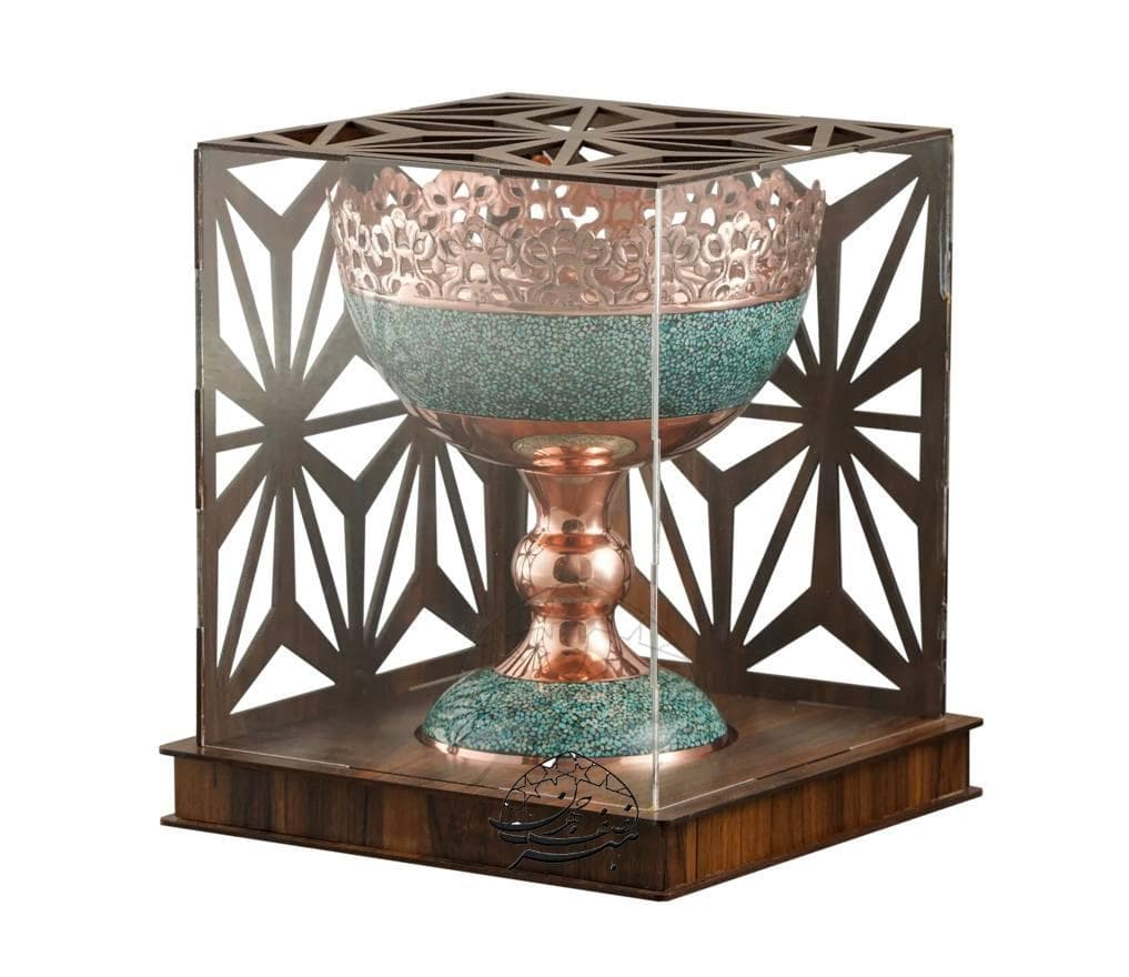 کاسه اجیل 20cm فیروزه کوبی همراه جعبه