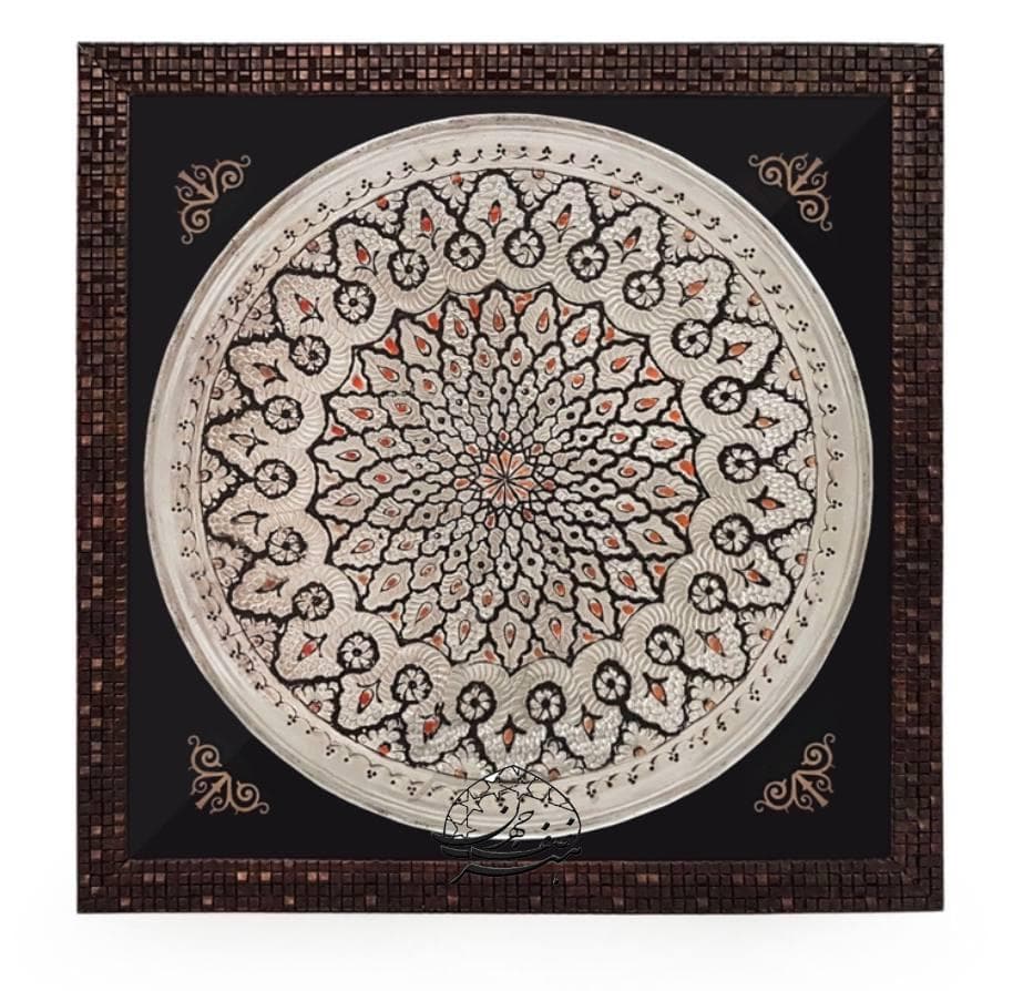 قاب بشقاب قلمزنی روی مس 30cm