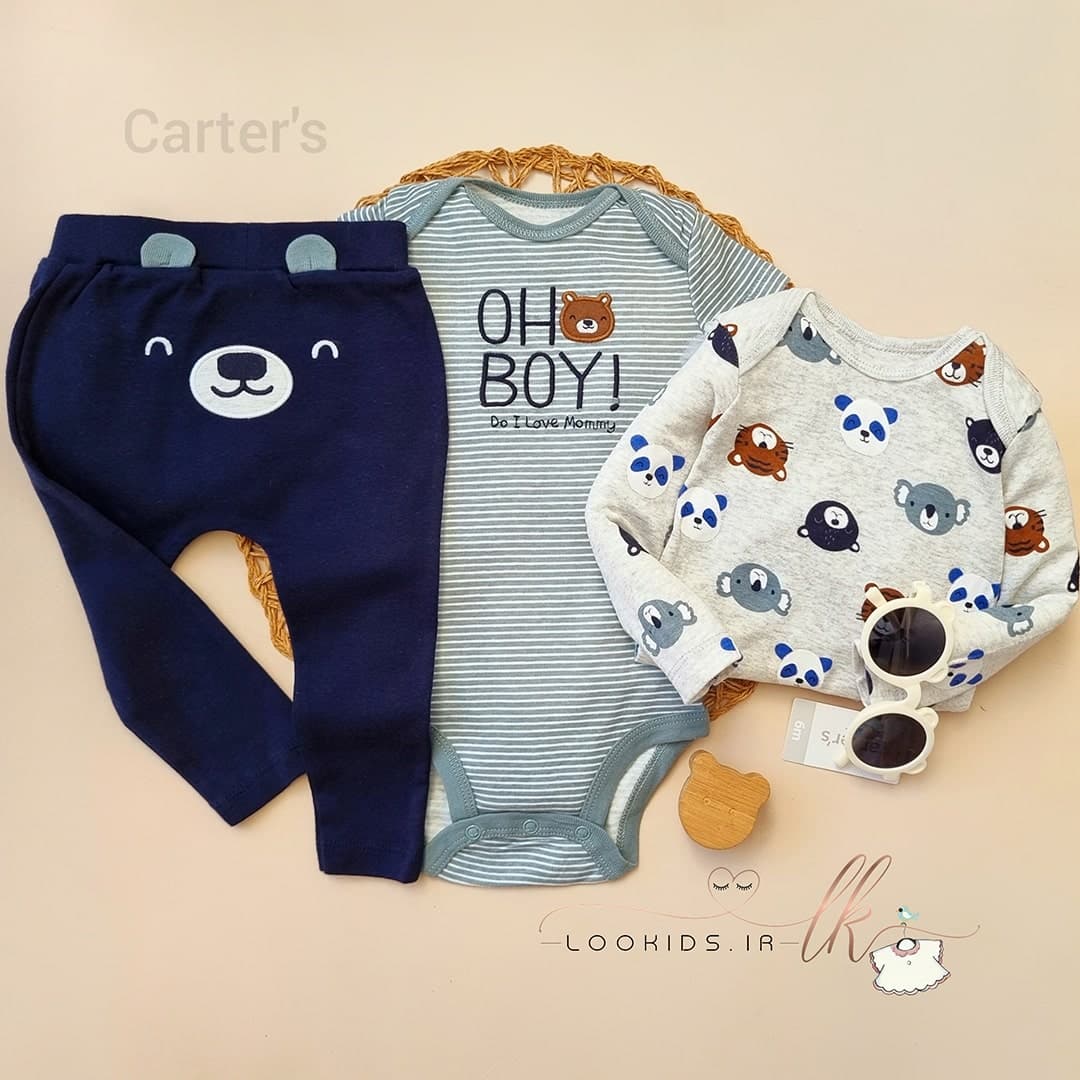 ست سه تیکه طرح خرس از برند محبوب Carters – کد LK1163