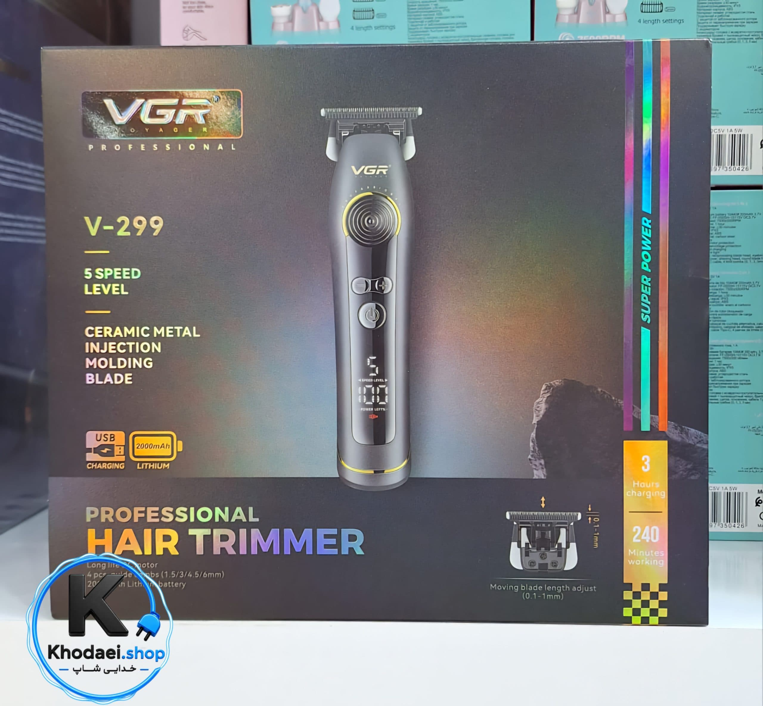 ماشین اصلاح وی جی آر مدل VGR-V299 با برش مستقیم و ۵ سطح سرعت — تصویر ۴