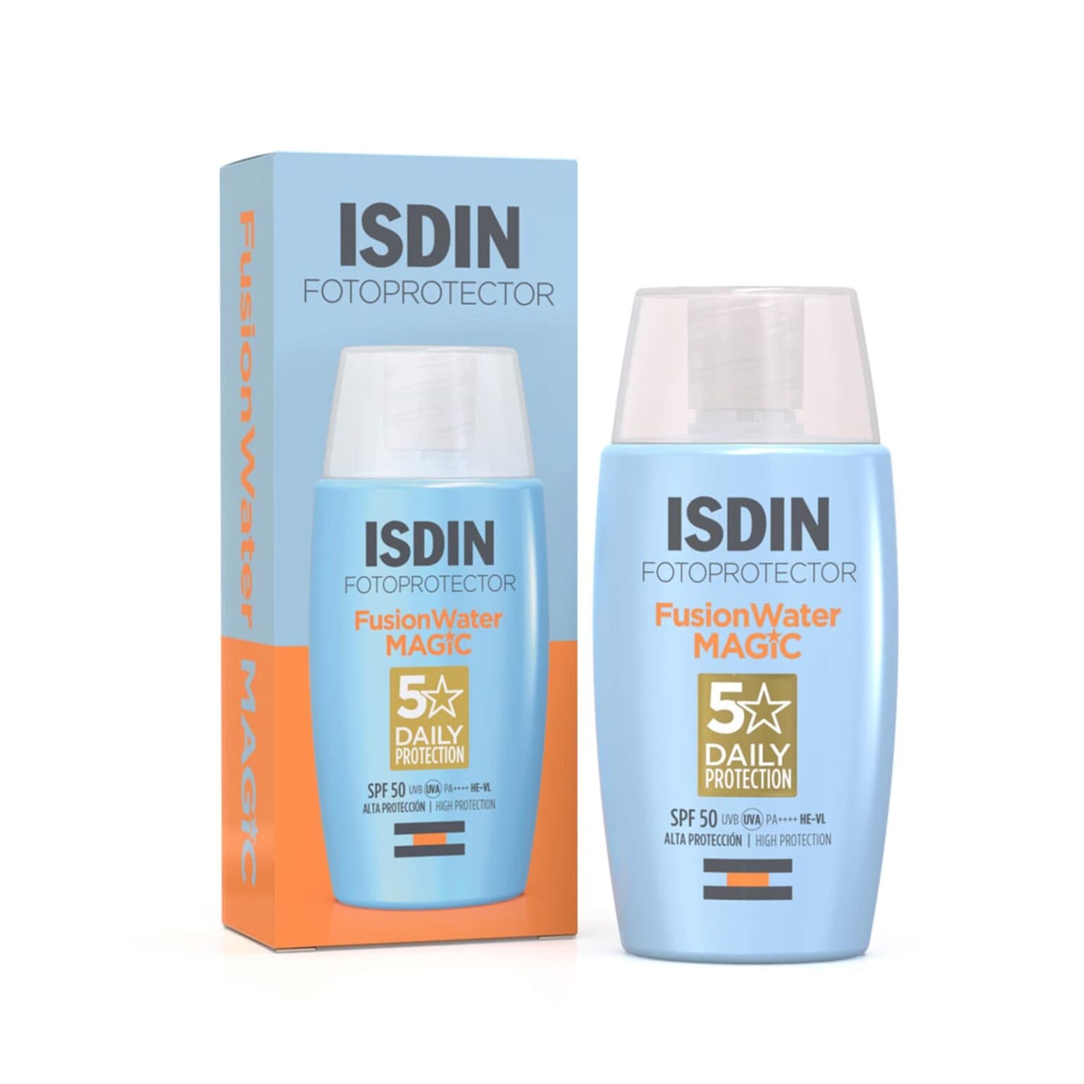 ضد آفتاب بی رنگ فیوژن واتر ایزدین مدل مجیک SPF 50 حجم 50 میل