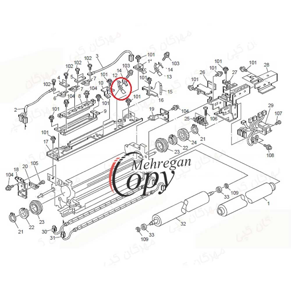 ترمیستور کپی ریکو آفیشیو Ricoh Aficio AF-2075/MP8000 فابریک (کد 0131) — تصویر ۷
