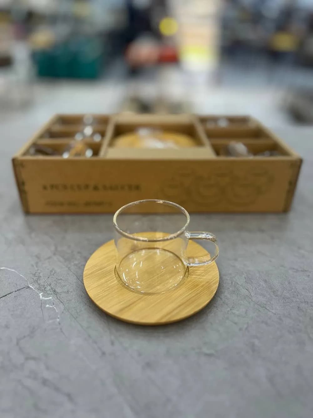 ست قهوه خوری پیرکس کف بامبو 1298-4 — تصویر ۵