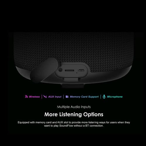 اسپیکر قابل حمل اورایمو SoundFlow مدل OBS-72D – اسپیکر بلوتوثی با صدای 360 درجه و نورپردازی RGB — تصویر ۱۰