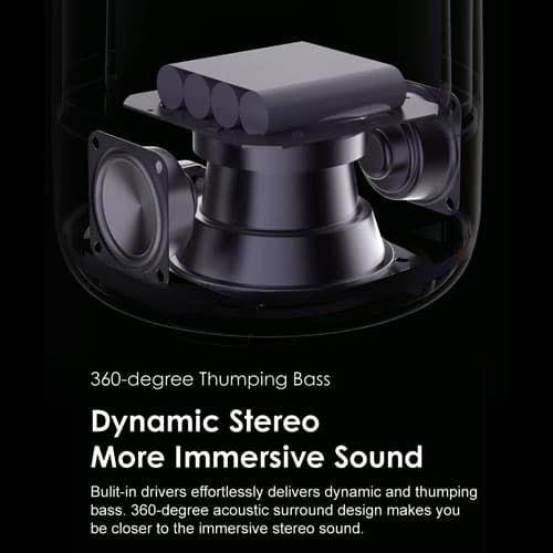 اسپیکر قابل حمل اورایمو SoundFlow مدل OBS-72D – اسپیکر بلوتوثی با صدای 360 درجه و نورپردازی RGB — تصویر ۹