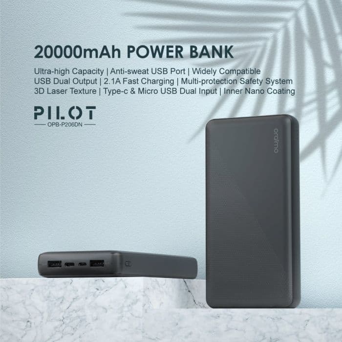 پاور بانک اورایمو OPB-P206DN با ظرفیت 20000 میلی آمپر ساعت — تصویر ۹