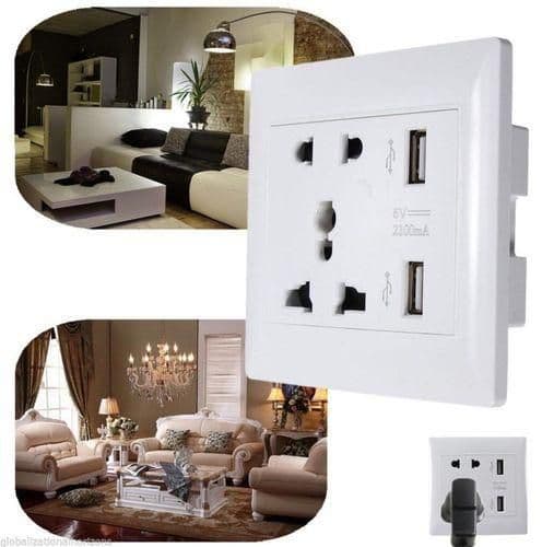 شارژر USB پریز برق شهری (دو پورت USB 5V 2A) — تصویر ۱۱