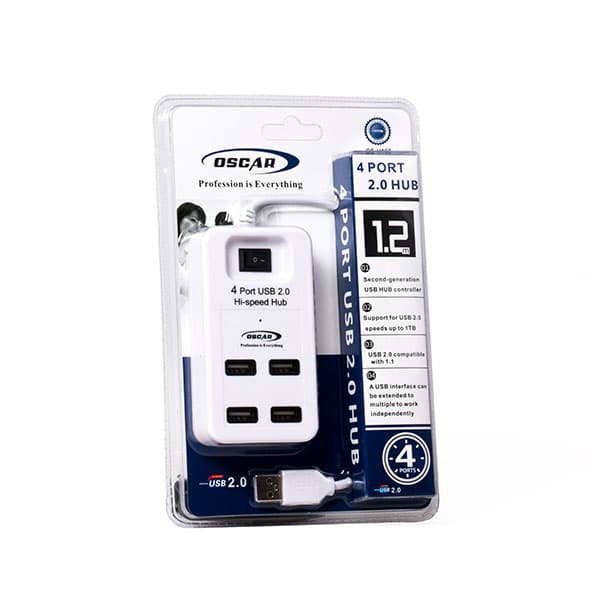 هاب 4 پورت USB 2.0 اسکار با کابل 1.2 متر — تصویر ۸