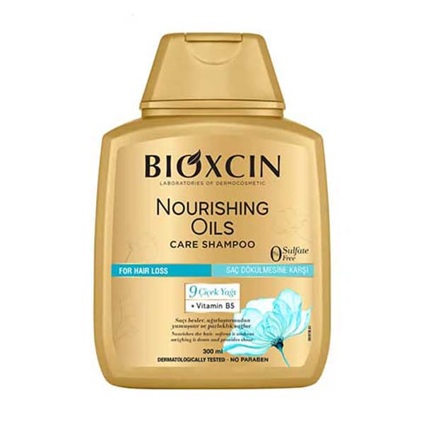 شامپو ضد ریزش مو بدون سولفات بیوکسین BIOXCIN حاوی روغن 9 گیاه حجم 300 میلی لیتر