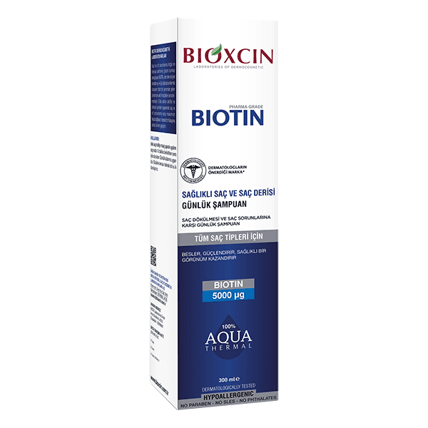شامپو ضد شوره و ضد ریزش بیوکسین Bioxcin مدل بیوتین biotin حجم 300 میلی لیتر — تصویر ۵
