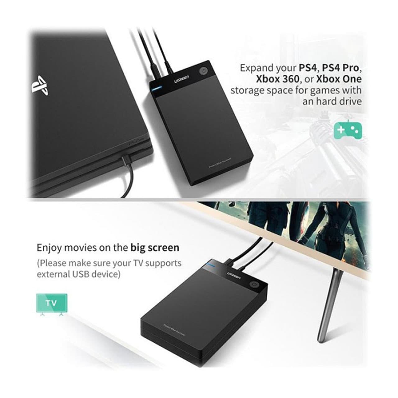 هارد باکس یوگرین مبدل Ugreen US222 50422 SATA USB 3 — تصویر ۹