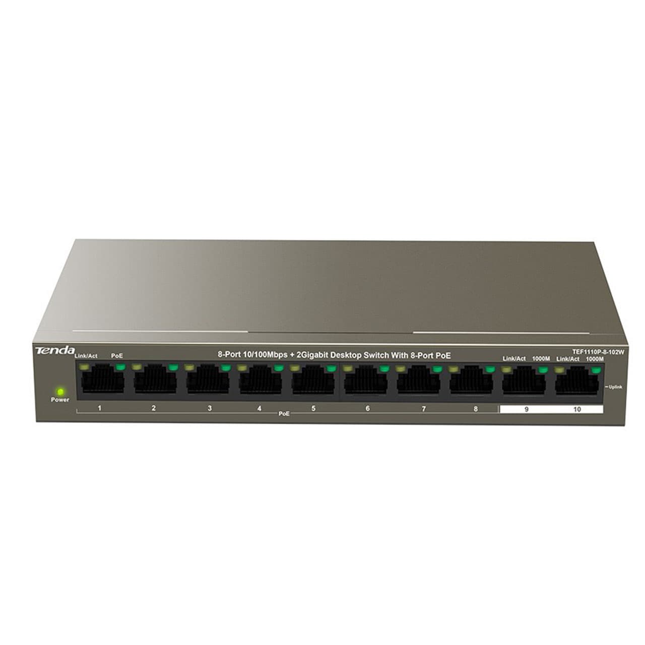 سوئیچ شبکه 10 پورت تندا Tenda Switch TEF1110P-8-102W