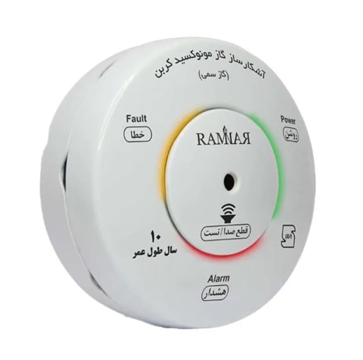 دتکتور گاز مونوکسید کربن رله دار رامنار 220 ولت — تصویر ۳