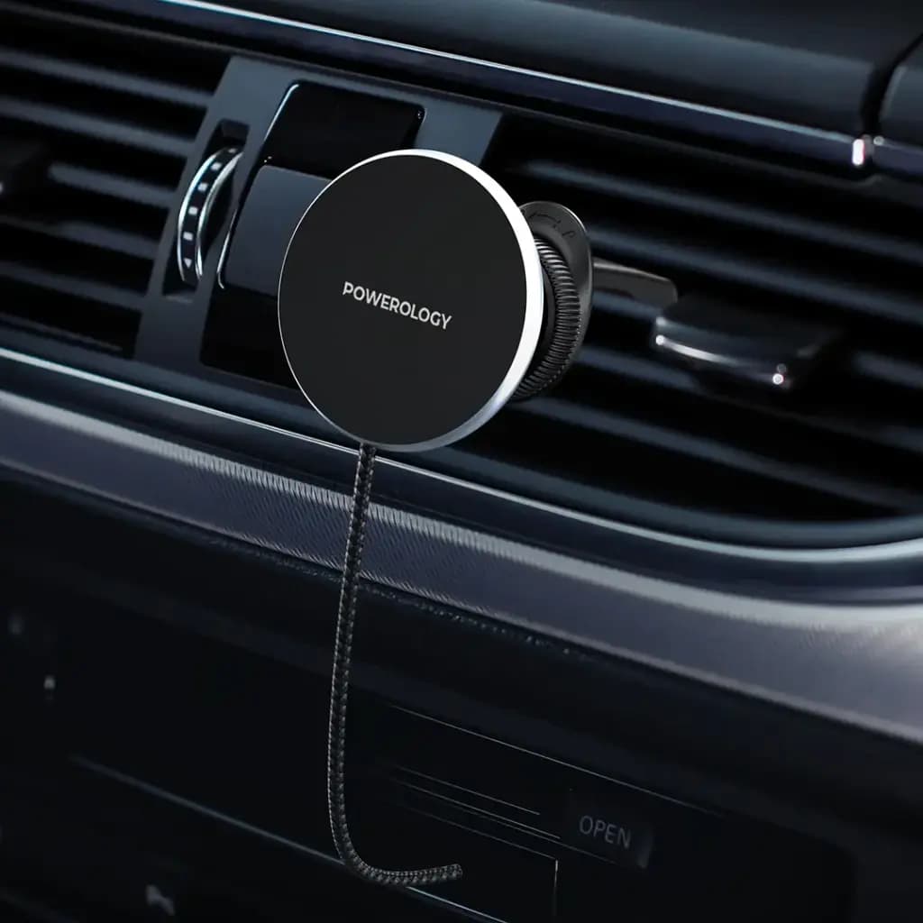 شارژر وایرلس و هولدر گوشی خودرو پاورولوژی Powerology Airwave Magnetic Wireless Car Charger — تصویر ۸