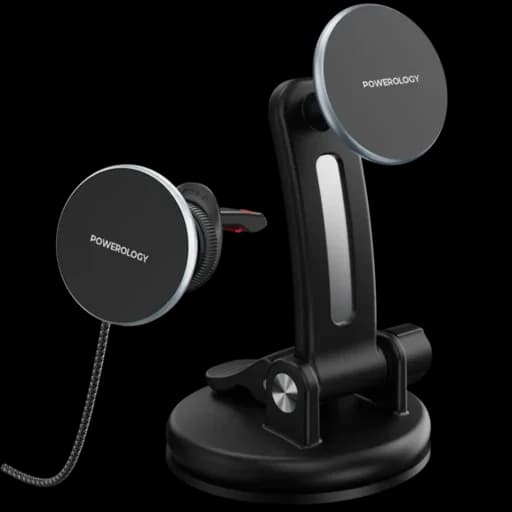 شارژر وایرلس و هولدر گوشی خودرو پاورولوژی Powerology Airwave Magnetic Wireless Car Charger — تصویر ۲