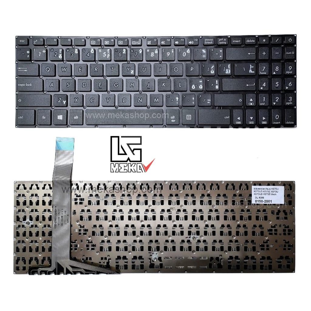 کیبورد لپ تاپ ایسوس Asus K570-FX570 اینتر کوچک