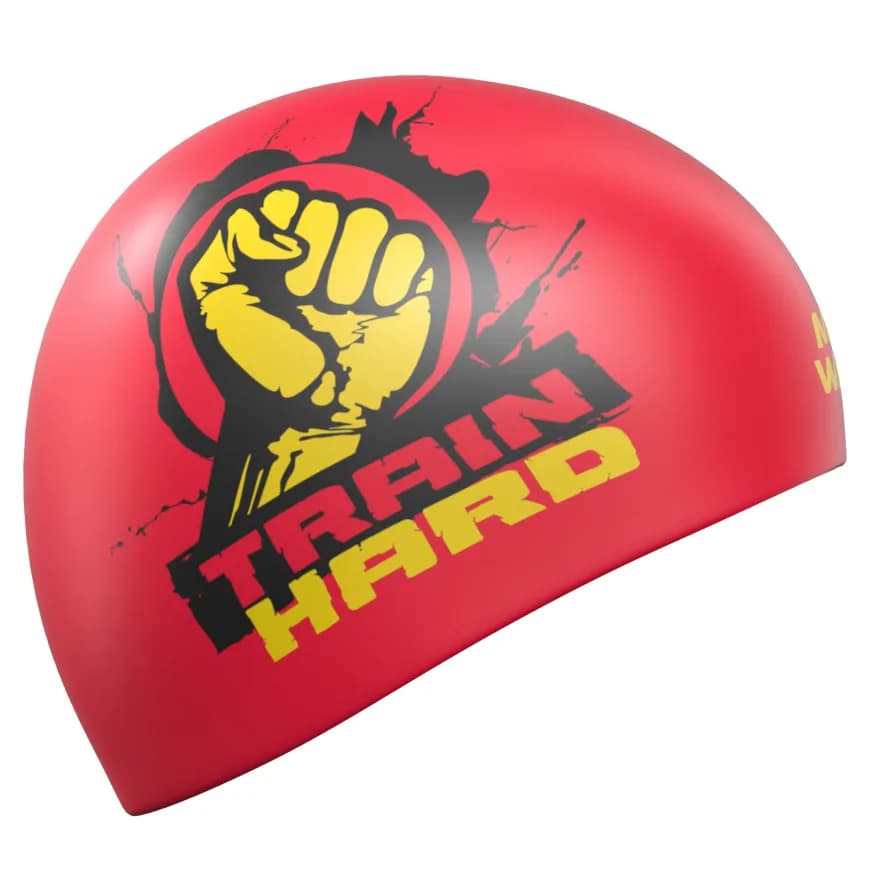 کلاه شنا دو رو سیلیکونی مدویو مدل TRAIN HARD reversible — تصویر ۴