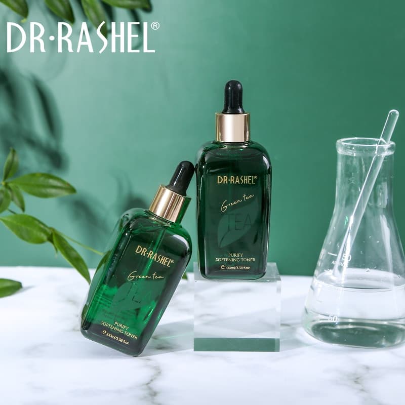 تونر صورت چای سبز دکتر راشل اورجینال رفع کک و مک 100میل DR RASHEL Green Tea Purify Softening Toner — تصویر ۴