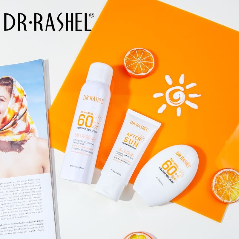 کرم ضد آفتابspf60 دکتر راشل اورجینال مرطوب‌کننده و ضدجوش 60گرم DR RASHEL Anti-aging and Moisture Sun Cream SPF 60 — تصویر ۵