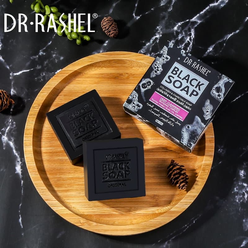 صابون ضدجوش زغال و کلاژن دکتر راشل اورجینال 100گرم DR RASHEL Collagen / Charcoals Black Soap