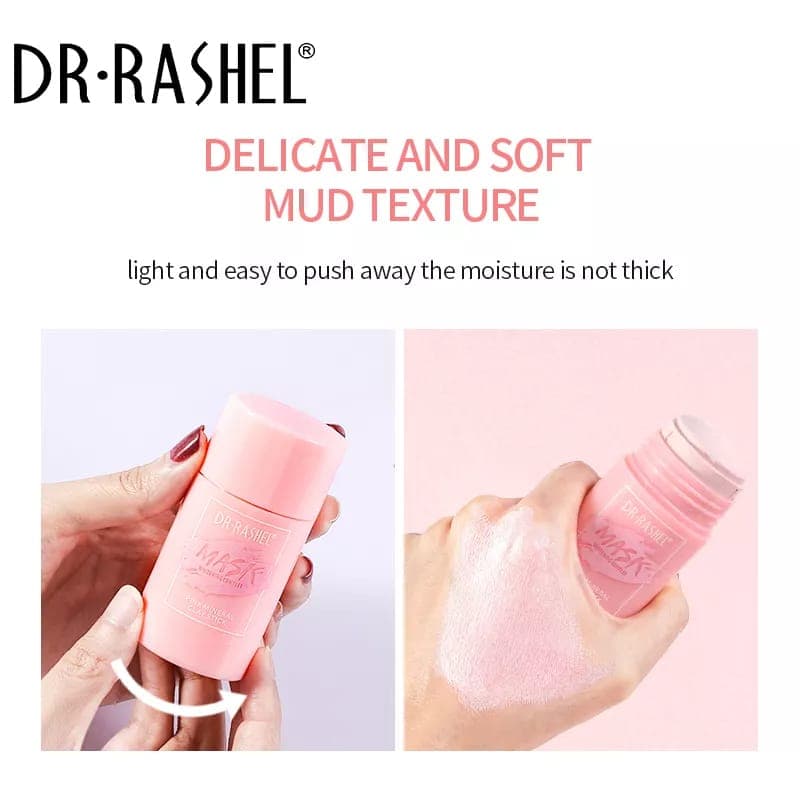 ماسک خاک رس استیکی شکوفه دکتر راشل سفیدکننده اورجینال 42گرم DR RASHEL Whitening Complex Pink Mineral Clay Stick — تصویر ۵
