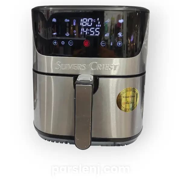 سرخ کن رژیمی سبددار تمام استیل سیلور کرست حک شده 12 لیتری مدل 6060 — تصویر ۲