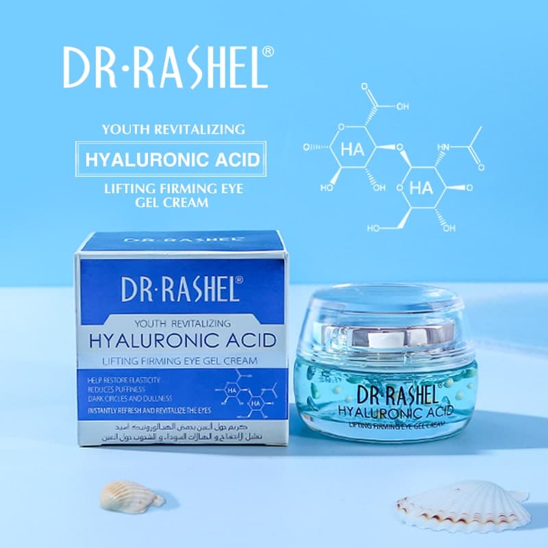 ژل کرم دورچشم هیالورونیک اسید دکترراشل اورجینال آبرسان و جوانساز حجم30گرم DR.RASHEL YOUTH REVITALIZING HYALURONIC ACID LIFTING FIRMING EYE GEL CREAM