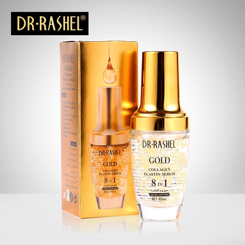 سرم ۸در۱ طلا کلاژن الاستین دکتر راشل ۴۰ میل اصل | DR.RASHEL 8in1 Gold Collagen Elastin Serum