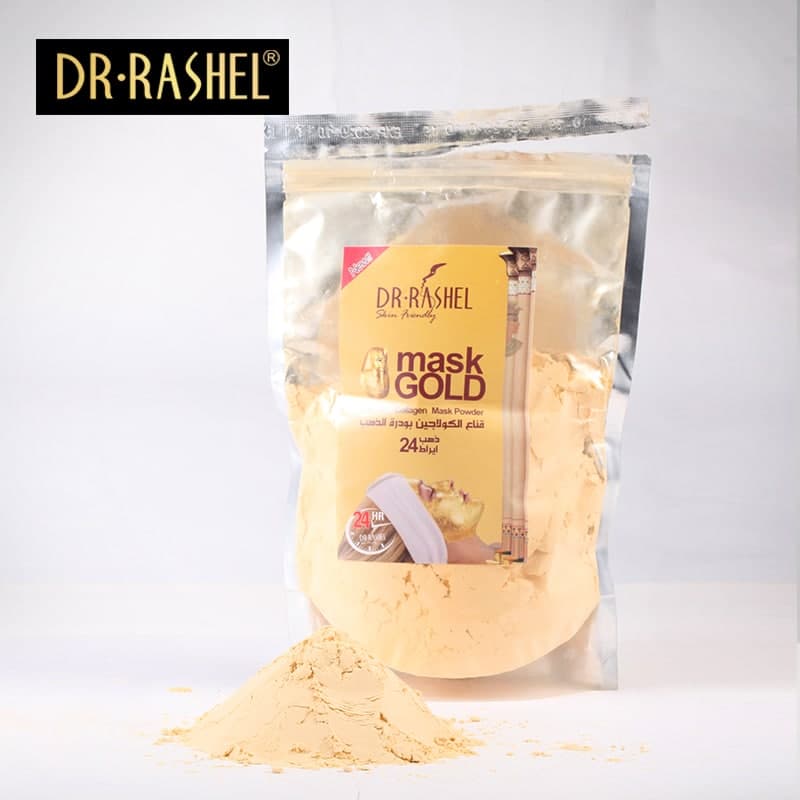 ماسک پودری طلا کلاژن ضد چروک و جوانساز دکترراشل حجم300گرم DR.RASHEL 24K Gold Collagen Face Mask Powder — تصویر ۹