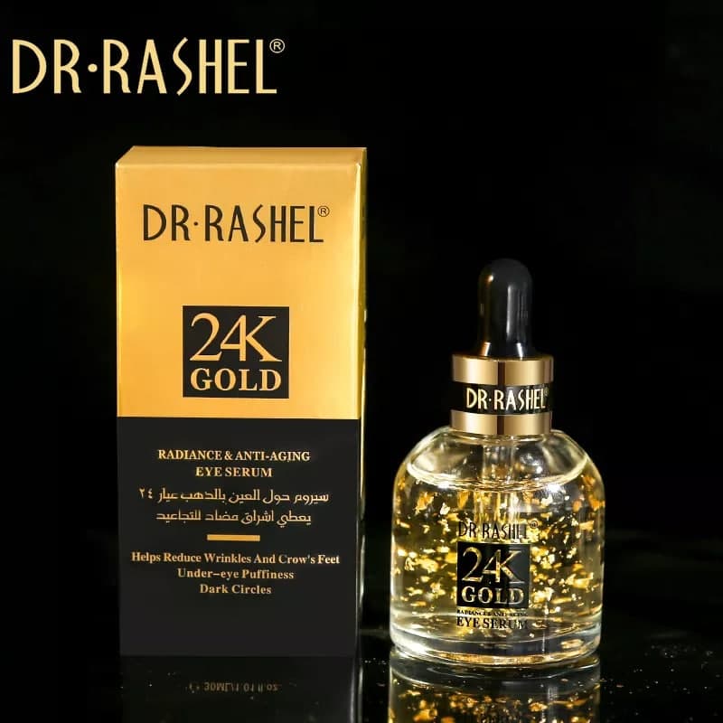 سرم دور چشم طلا 24 عیار دکتر راشل اورجینال 30میل DR.RASHEL 24K Gold Eye Serum