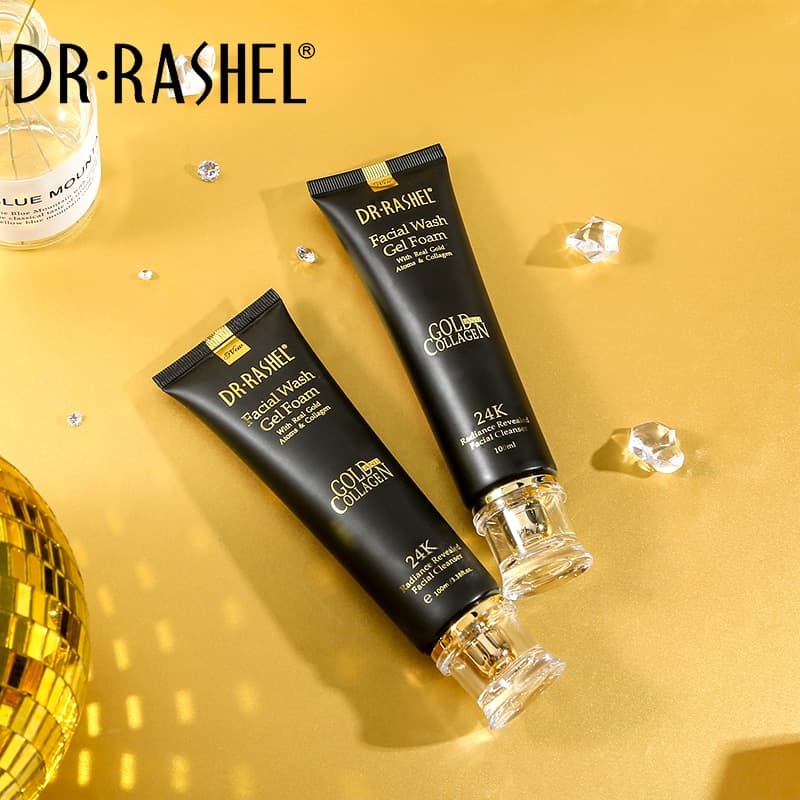 ژل شوینده صورت طلا کلاژن دکتر راشل اورجینال 100میل DR.RASHEL Gold Collagen facial Wash Gel Foam — تصویر ۹