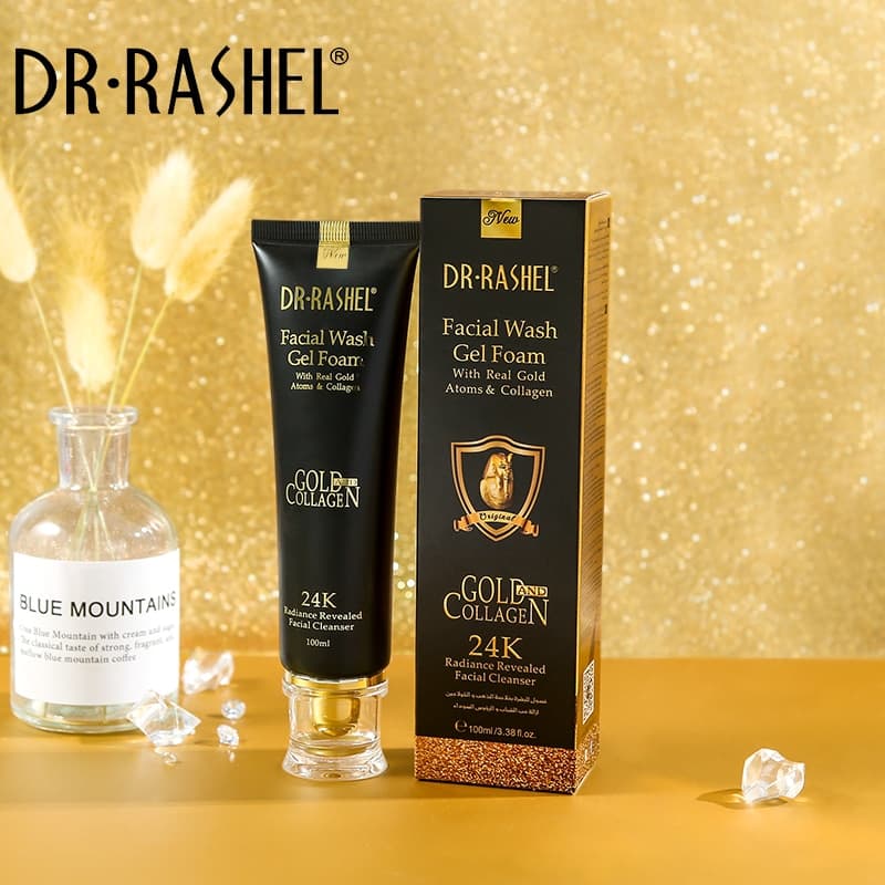ژل شوینده صورت طلا کلاژن دکتر راشل اورجینال 100میل DR.RASHEL Gold Collagen facial Wash Gel Foam — تصویر ۶