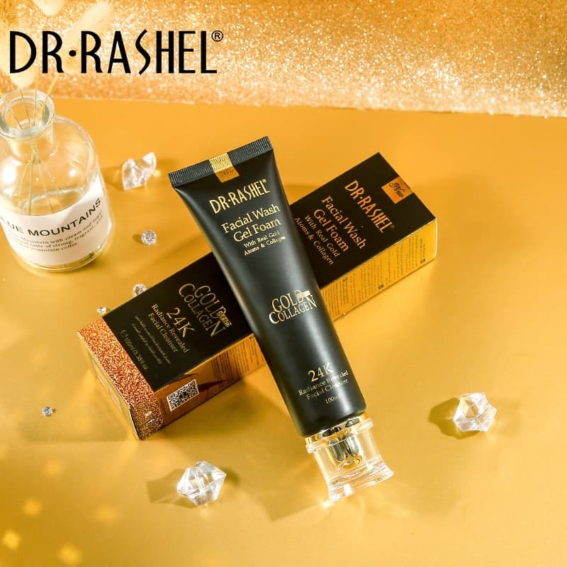 ژل شوینده صورت طلا کلاژن دکتر راشل اورجینال 100میل DR.RASHEL Gold Collagen facial Wash Gel Foam — تصویر ۷