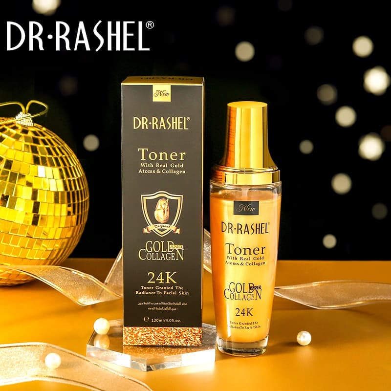 تونر طلا کلاژن دکتر راشل ضد پیری اورجینال120میل DR.RASHEL Gold Collagen Toner