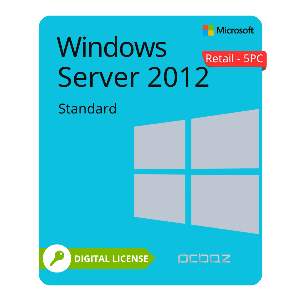 لایسنس ویندوز سرور 2012 استاندارد (Retail-5PC)