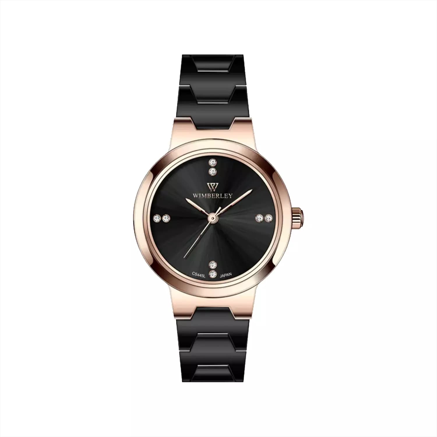 ساعت مچی ویمبرلی زنانه فلزی مشکی قاب رزگلد WB-CS445L-A3