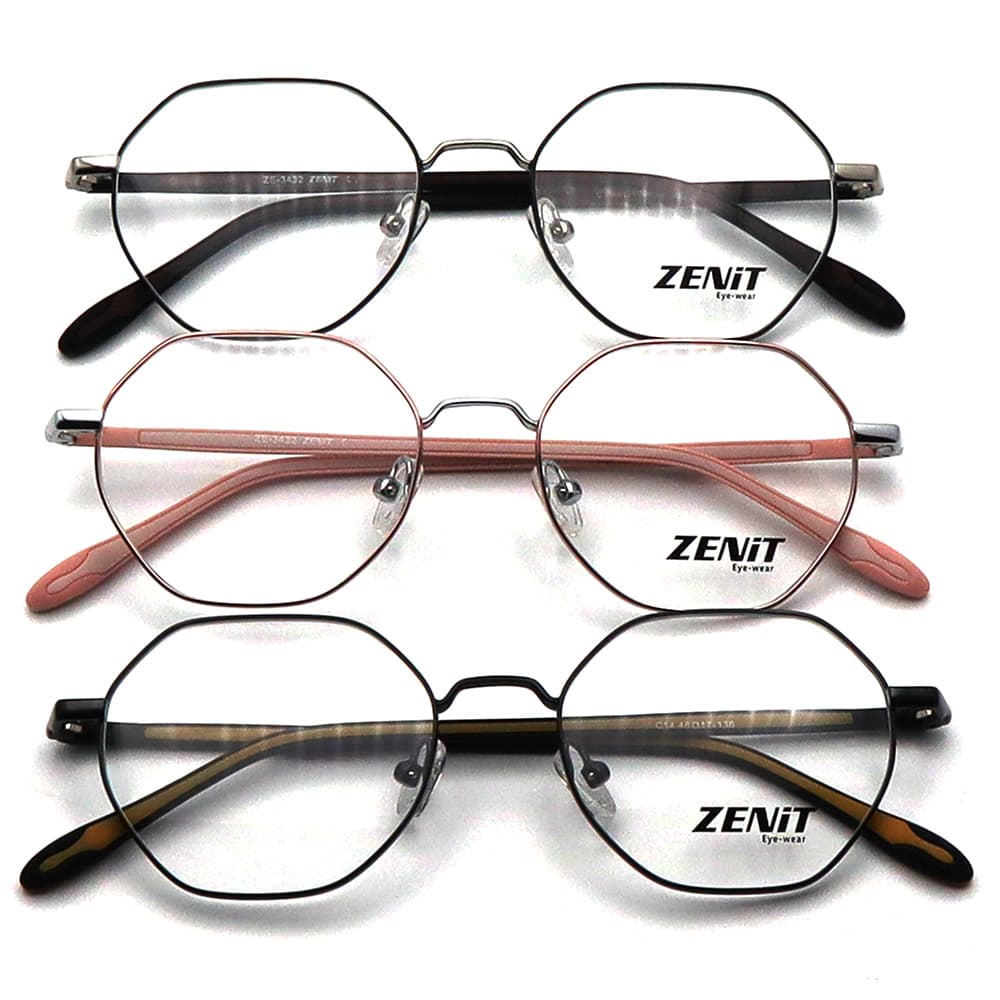 عینک طبی شش ضلعی فلزی Zenit ZE-3432