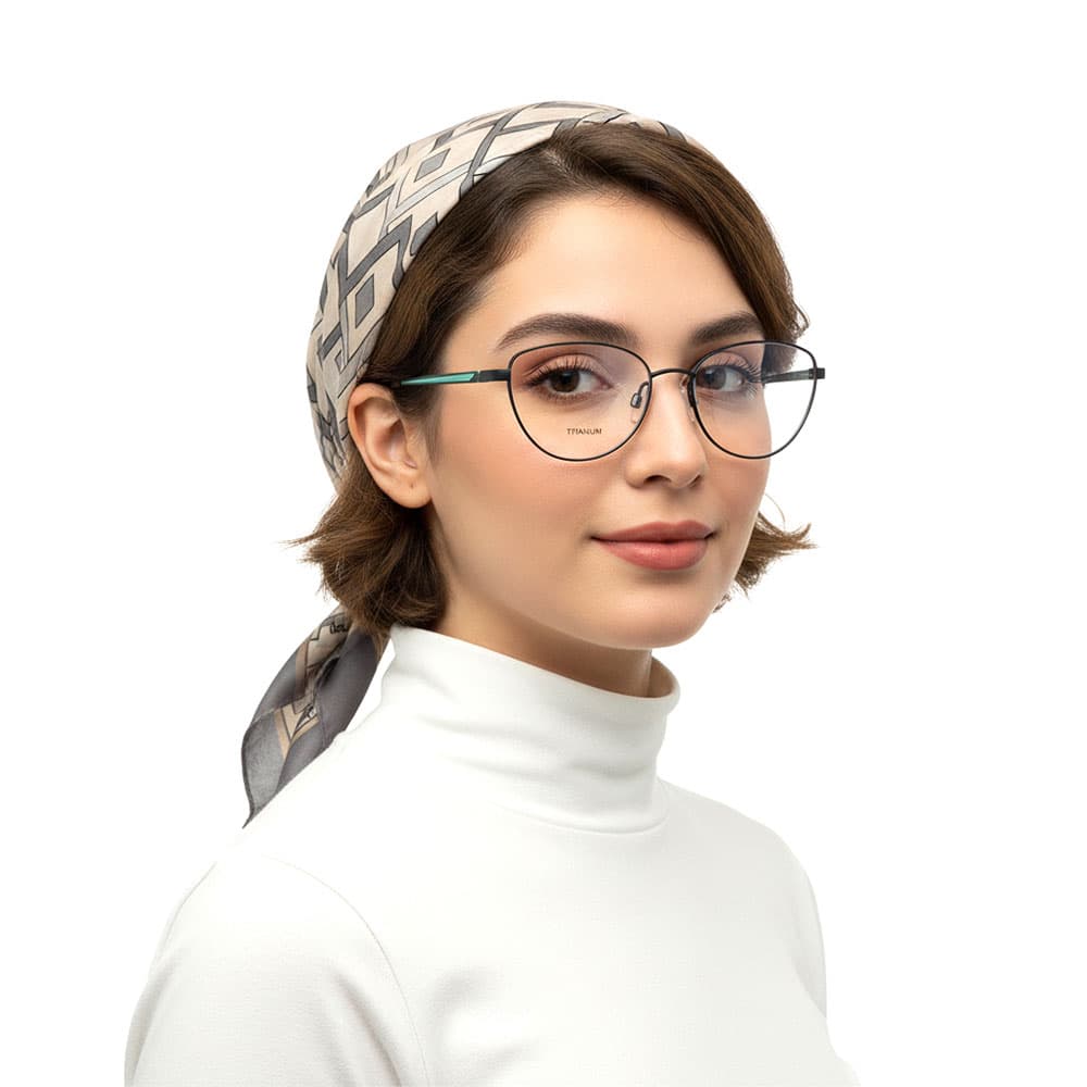 عینک طبی زنانه نیم فریم تیتانیوم برند adlib مدل AB3337 — تصویر ۷