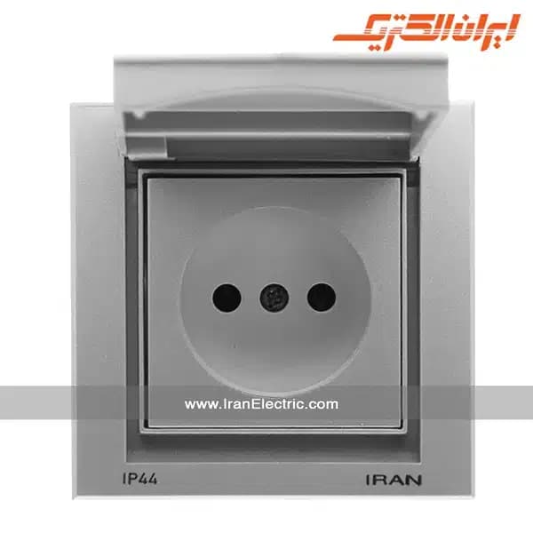 پریز برق ساده دربدار IP44 مدل برلیان نقرهای — تصویر ۷
