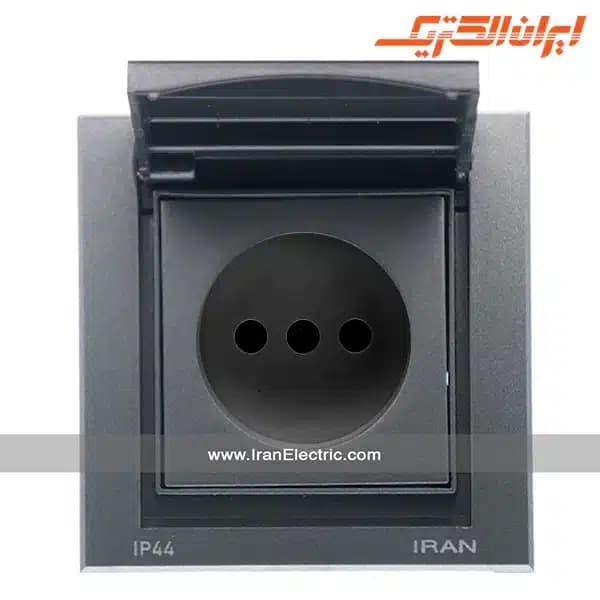 پریز برق ساده دربدار IP44 مدل برلیان زغال سنگی — تصویر ۷