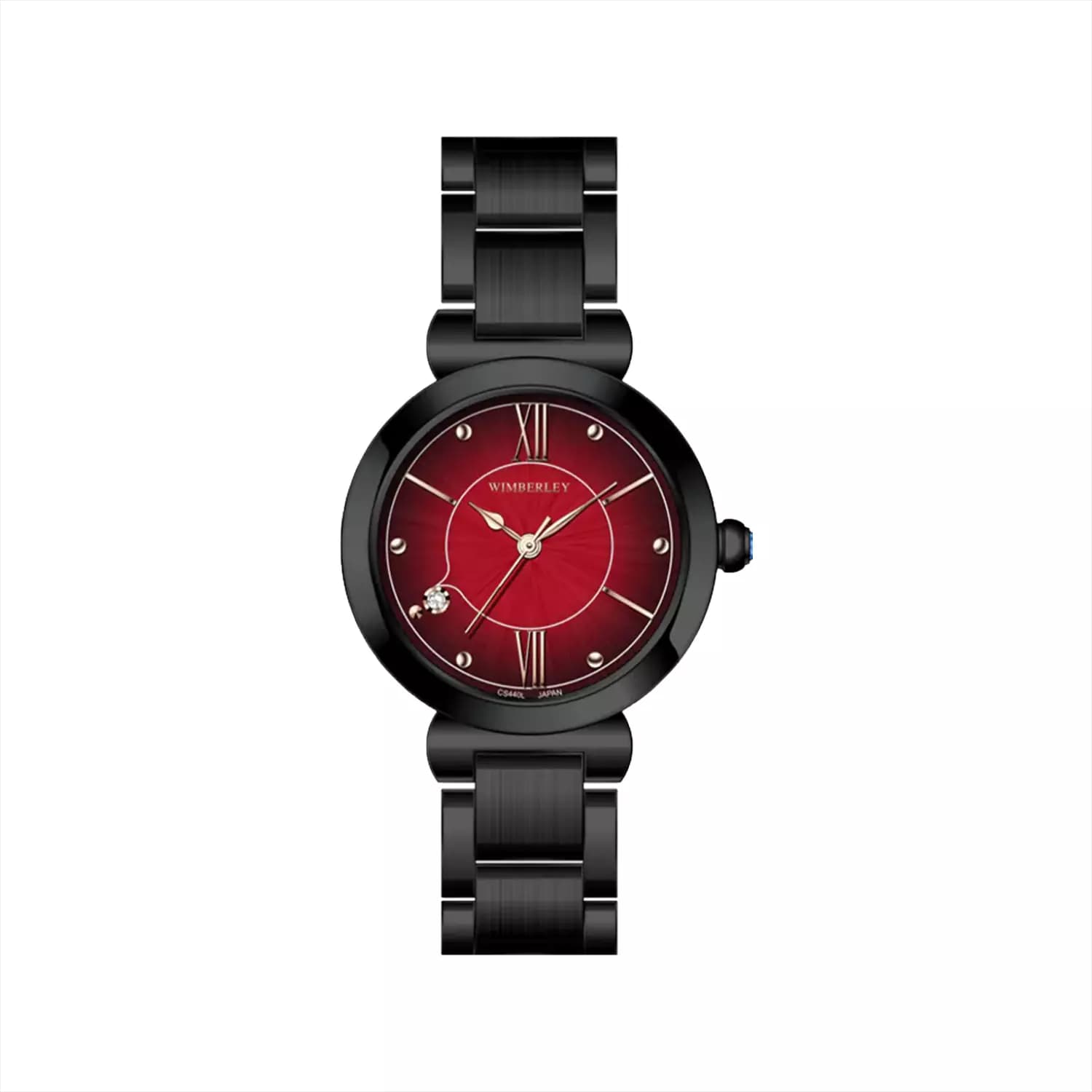 ساعت مچی ویمبرلی زنانه فلزی مشکی صفحه قرمز WB-CS440L-A2