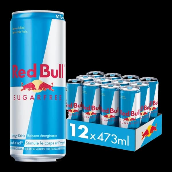 باکس 12 عددی نوشیدنی انرژی زا ردبول بدون شکر Redbull energy drink sugar free 12x box — تصویر ۲