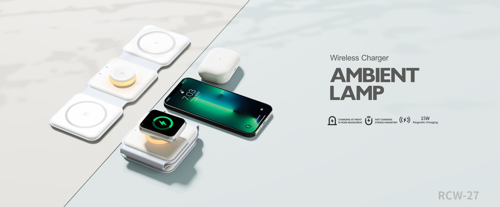 شارژر وایرلس رچی مدل Recci Wireless charger RCW-27 با حداکثر توان 15W — تصویر ۳