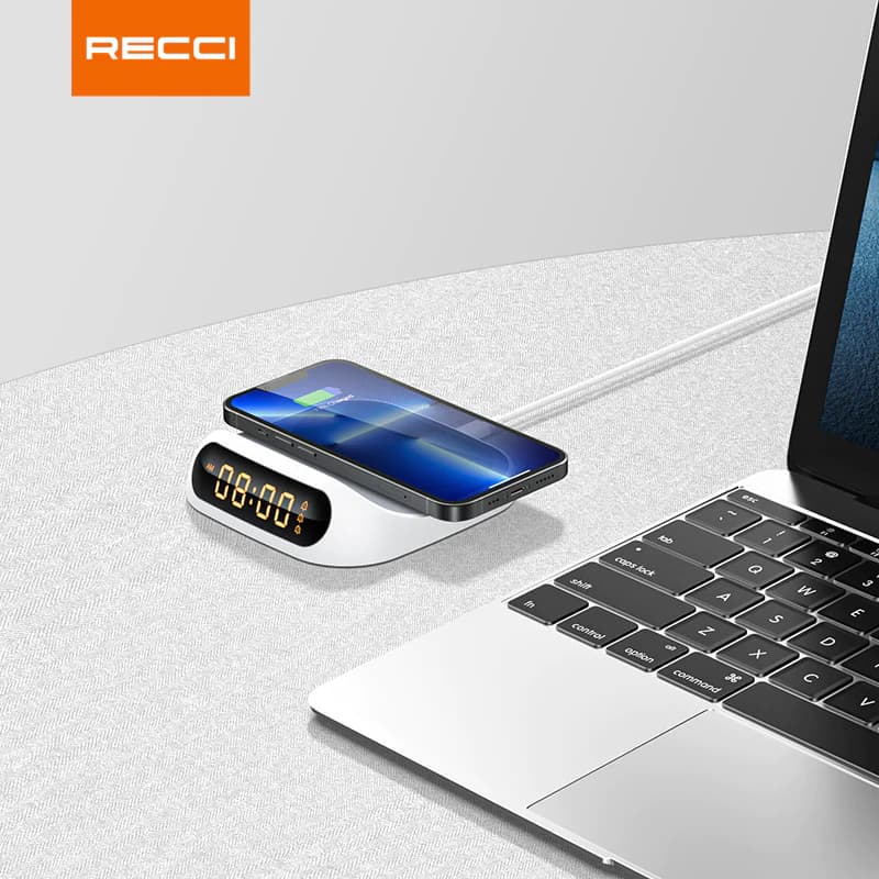 شارژر وایرلس رچی مدل Recci Sailing Clock Wireless Fast Charging RCW-22 با حداکثر توان 15W — تصویر ۱۰