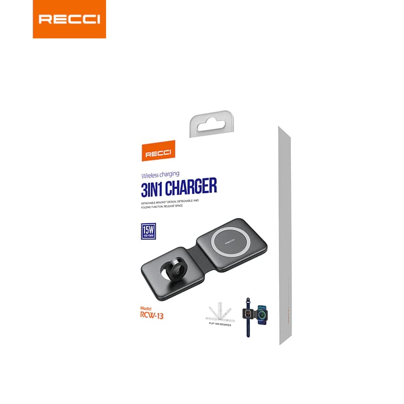 شارژر وایرلس 3 کاره رچی RECCI 3 IN 1 15W WIRELESS CHARGER RCW-13 — تصویر ۱۱