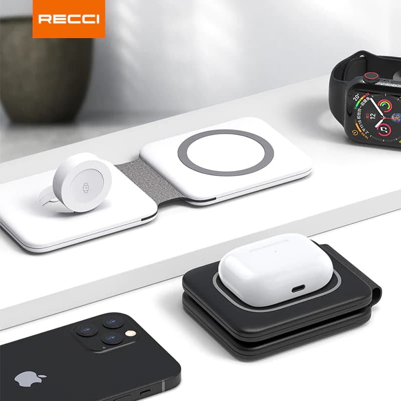 شارژر وایرلس 3 کاره رچی RECCI 3 IN 1 15W WIRELESS CHARGER RCW-13 — تصویر ۶