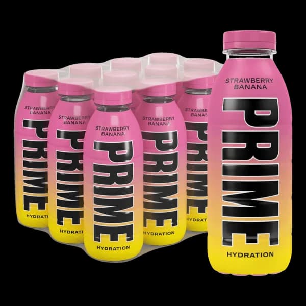 باکس نوشیدنی انرژی زا پرایم موز توت فرنگی Prime energy drink strawberry banana box