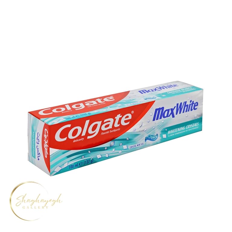خمیر دندان سفید کننده و خوشبو کننده دهان کلگیت مکس وایت 100 میل Colgate Max White Whitening Crystals Toothpaste 100ml